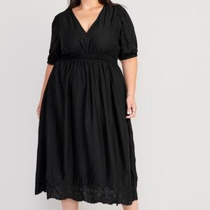 Old Navy Waist-Defined V-Neck Shirred Midi Dress Size XXL